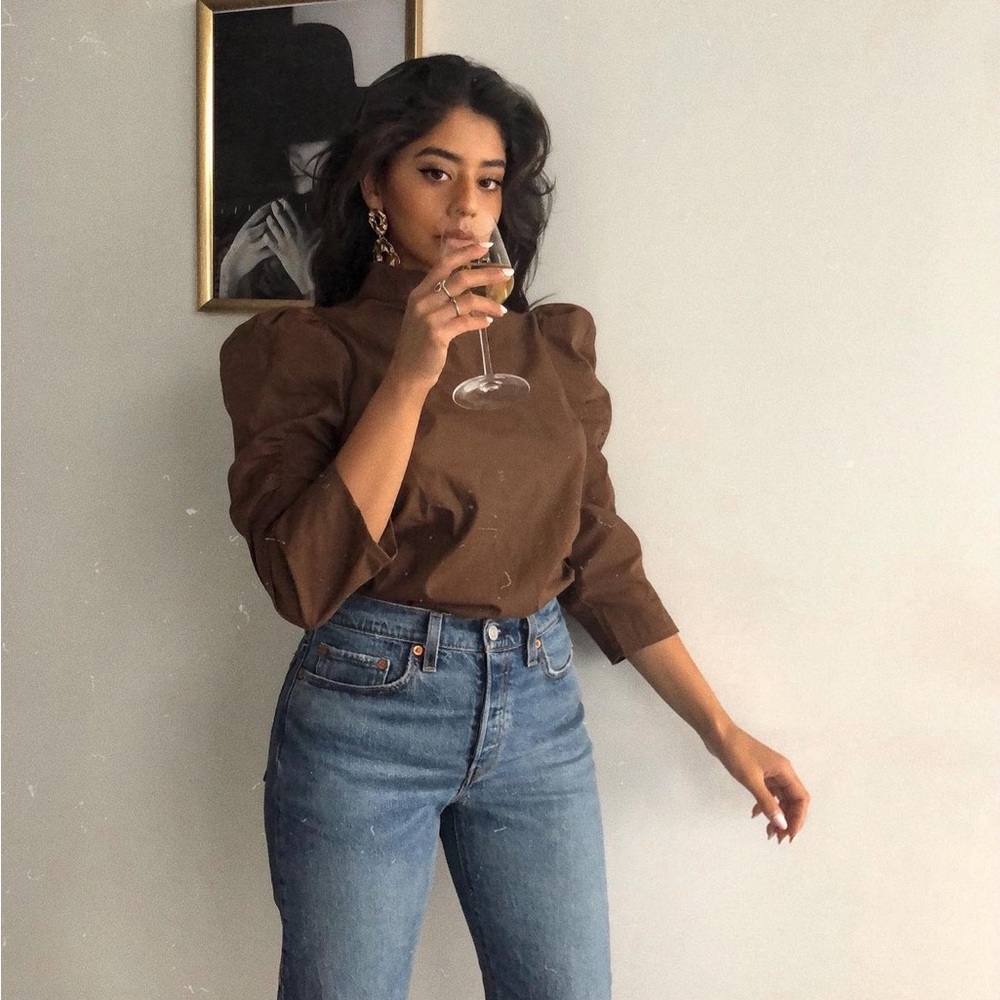 Elegant Brown Women's Blouse